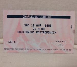 CharlElie Couture - Samedi 18 Avril 1998 Auditorium Rostropovich, Evian (01)